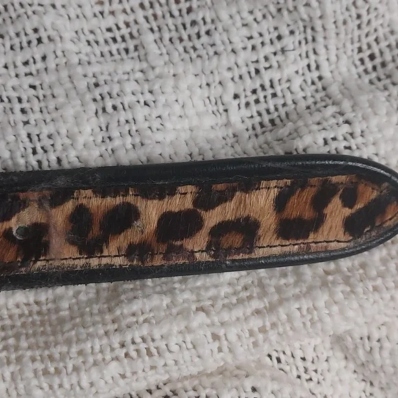 AVIGNON Leopard Buckle & Print Genuine Leather Belt - www  display picture 1